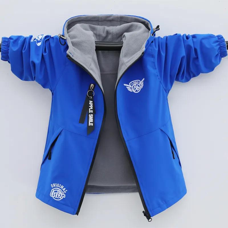 Boys Autumn Winter Warm Windproof Waterproof Jacket Lining Thickened 2 Sides Wear Jacket