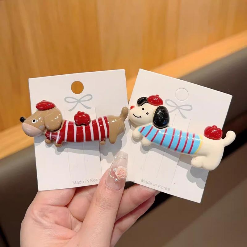 Cute Puppy Dog Duckbill Clip Hairpins New Trendy Ins Side Bang Hair Clip Barrettes For Girls Hair Accessories Cartoon Headwear