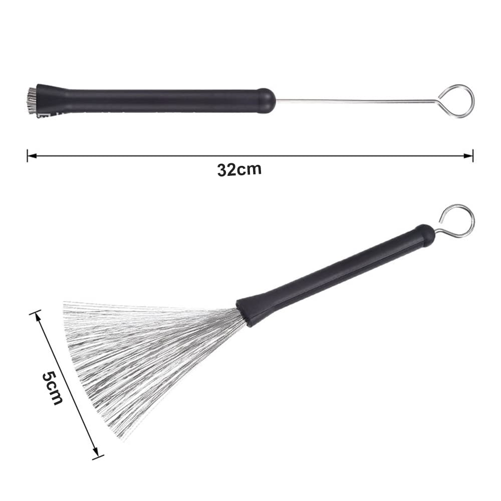 Dreld Perii din sârmă pentru tobă Perie pentru tobă Retractabilă Retractabilă Push Out Mâner confortabil din cauciuc 1 pereche