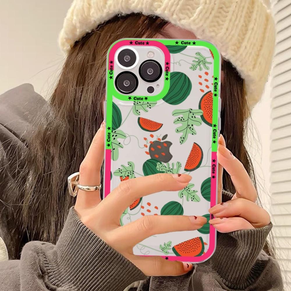 Watermelon Phone Case For iPhone 15 14 13 12 11 Pro Max XS X XR Mini Protective Cover