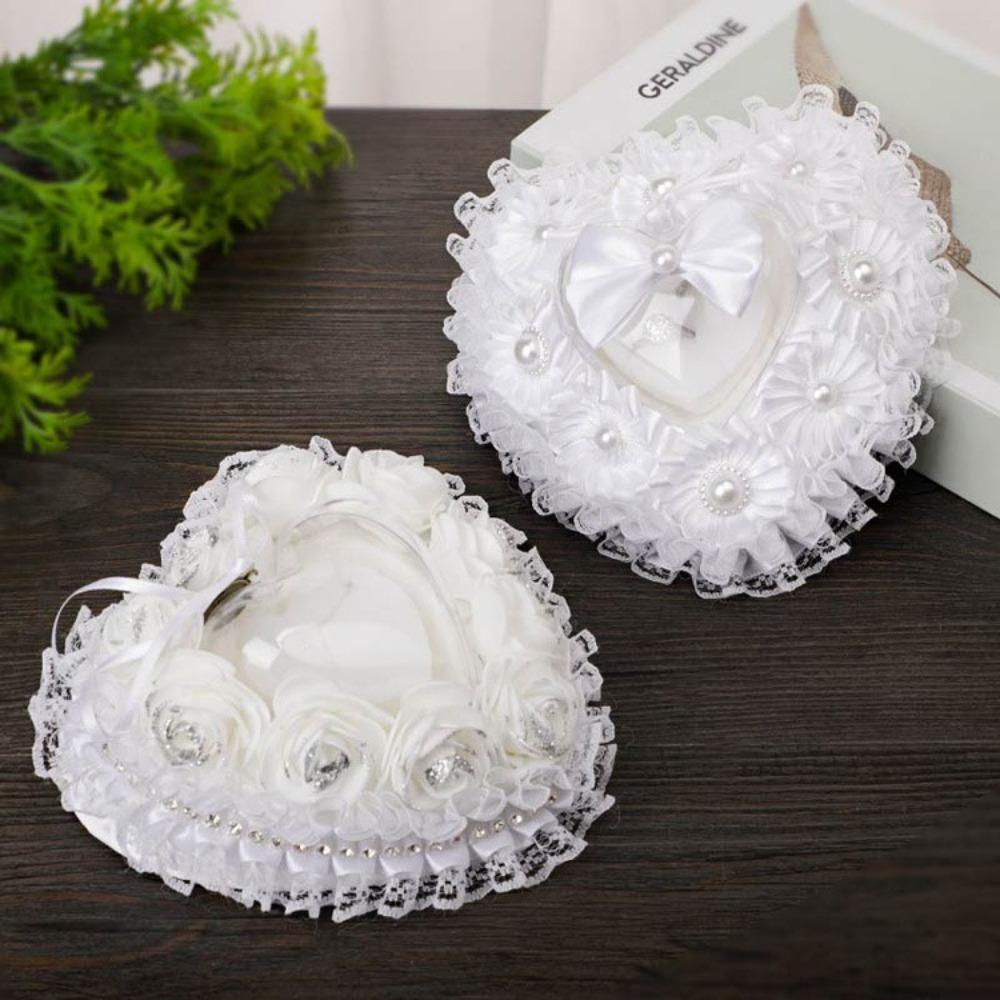 Flower Decorated Heart Shaped Ring Box Vintage Rose Proposal Ring Box  Anniversary Decor