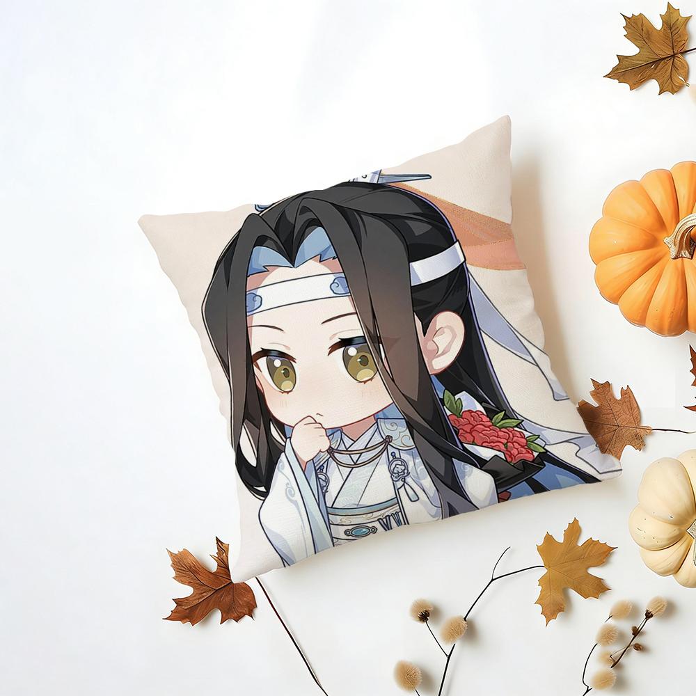 Casual Hot NNew Arrival MMo Dao Zu Shi Cushion Cover Washable Linen Pillowcase Soft  for Daily Sofa Bed Home Room Decor