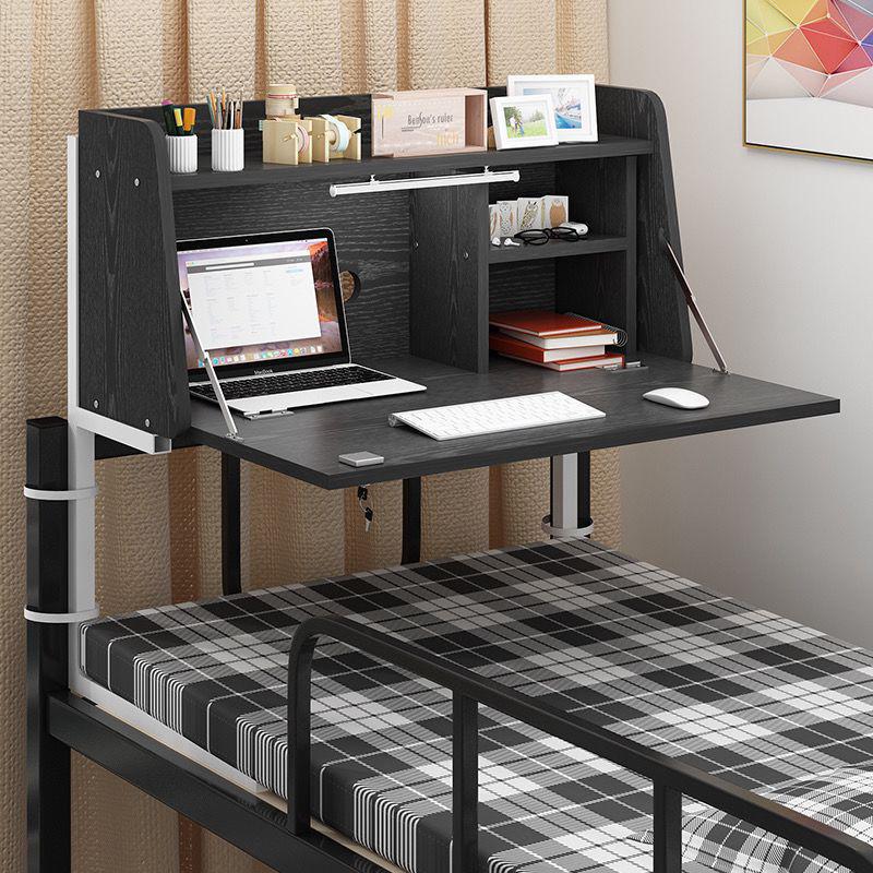 Widened Dormitory Bunk Bed with Suspended Folding Study Desk
