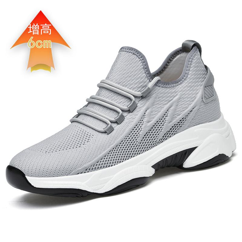 Thick-soled Inner Height-increasing Shoes Men's Shoes Cm Spring and Summer New Fly-woven Casual Sports Shoes Tide