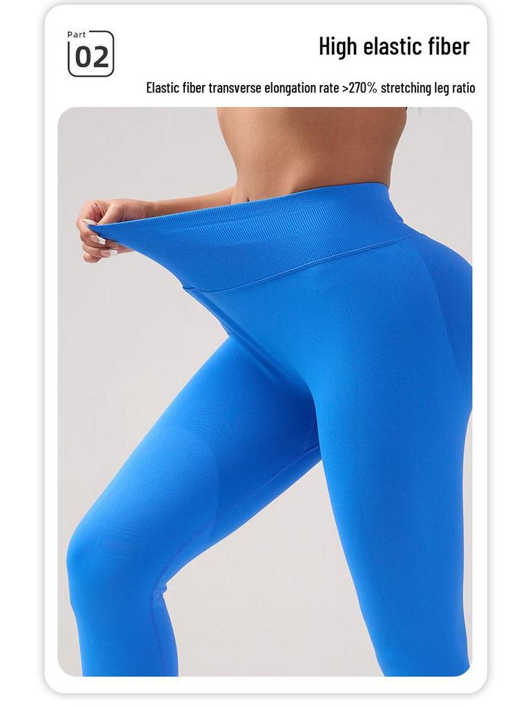 Dfyne Damskie Bezszwowe Trójsekcyjne Spodnie do Jogi z Wysokim Stanem, z Marszczeniem w Pasie i Designem Podnoszącym Biodra