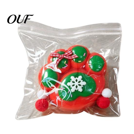 Xmas Tree Squeeze Toy Christmas Snowman Stress Relief Toy, Soft Toys for Adults Cat Paw Sensory Fidget Holiday Party Favors