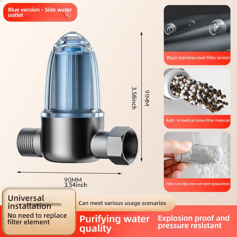 Stainless Steel Water Heater Filter Cartridge Detachable Brass Front Prefilter Cleanable Filter Element for Bathroom