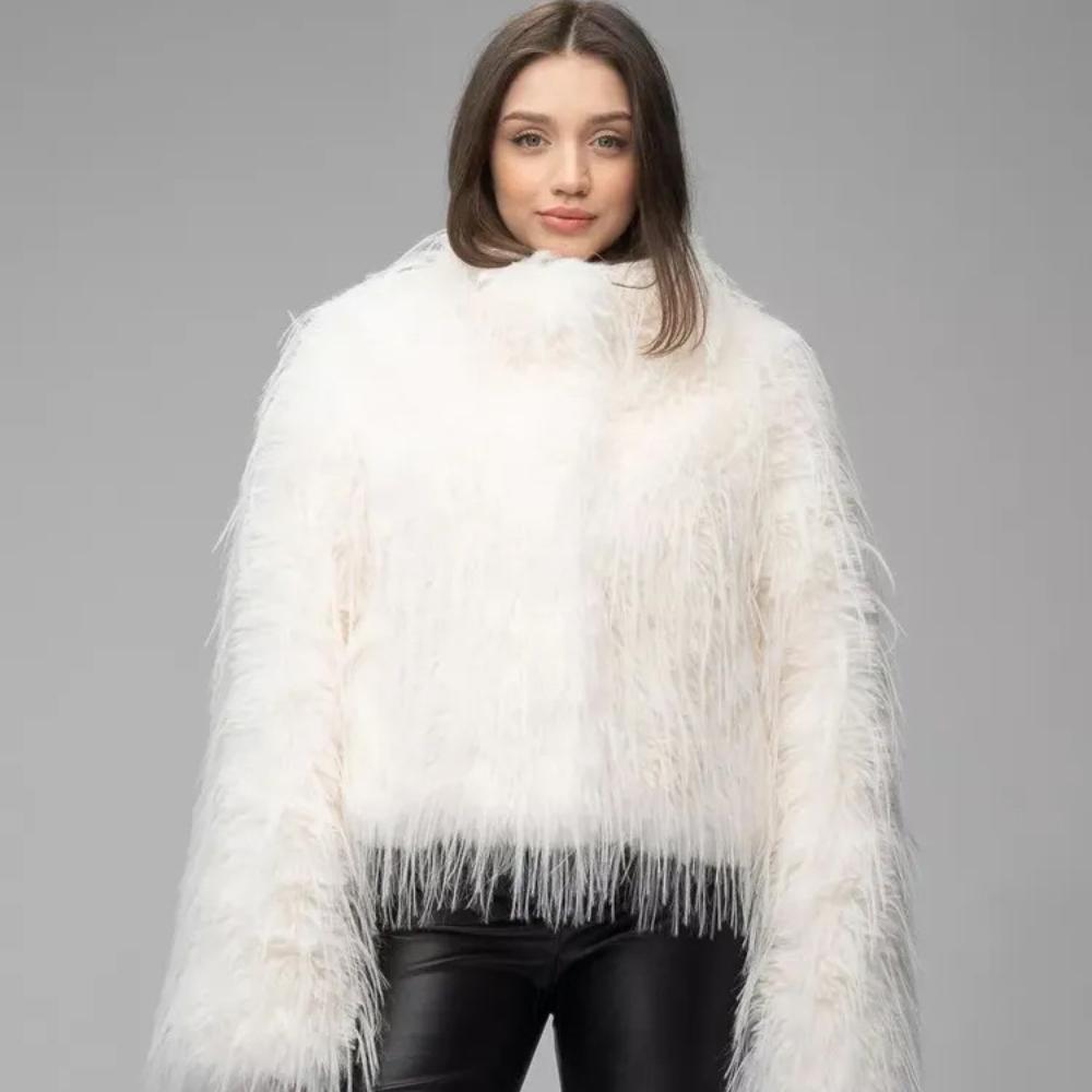 

2025 Thick Plush Fashion Warm Imitation Fur Women s Coat Artificial Fur Two Color Women s Clothing XXXL
