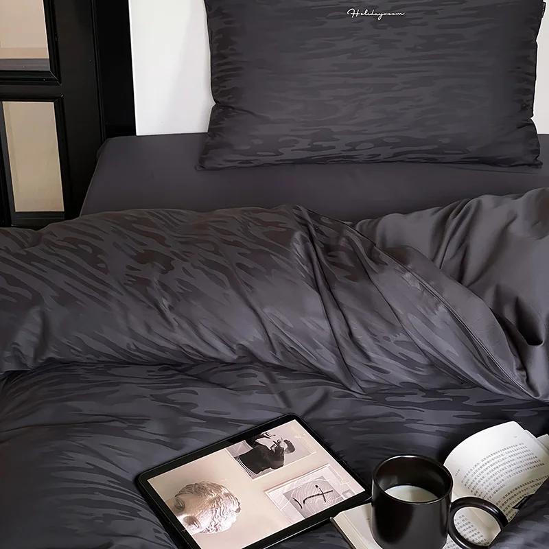 High-end Jacquard 100% Cotton Double Duvet Cover Set 220x240 Luxury Cotton Tribute Satin Bedding Sets Queen Size Bedding Set