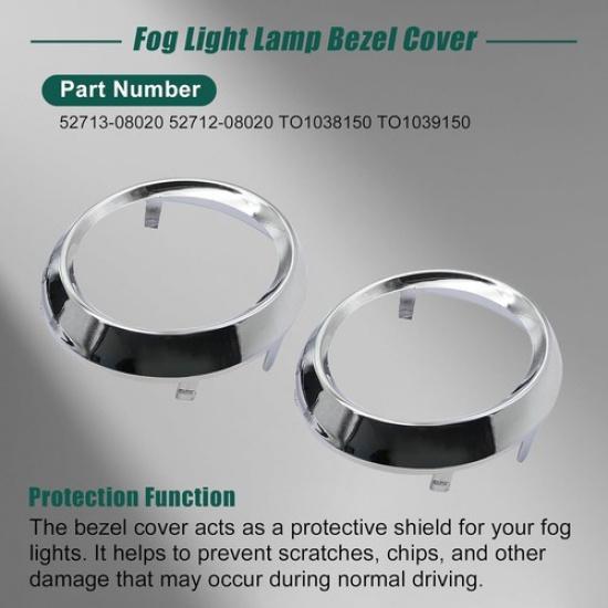 1 Pair Fog Light Lamp Bezel Cover 52713-08020 52712-08020 Compatible with Sienna