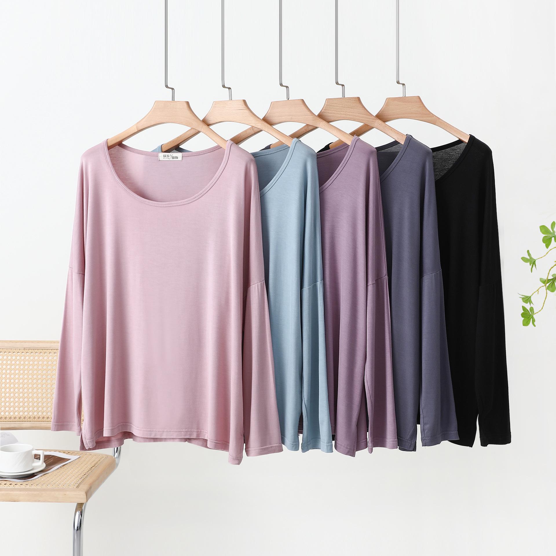 

Korean Style Women s Loose Fit Long Sleeve T-Shirt One Size