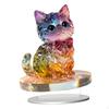 2D Acryl Kätzchen Ornament Schreibtisch Display Dekoration Handwerk Einzigartig mit Ständer Flaches Tischschild für