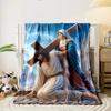 Jesus Carrying Cross Mary Comforting Blanket  Printed Blanket for Living Room Bed Couch lunch break Soft Cozy Blanket for Friend's festival Gift