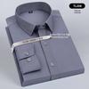 Men's Wrinkle-Resistant Polyester Stretch Long Sleeve Dress Shirt