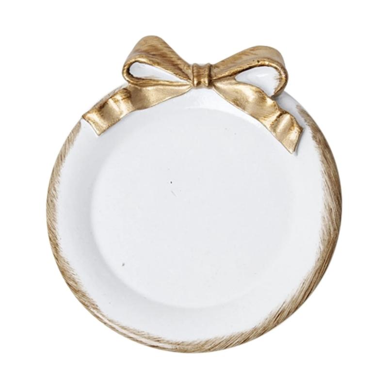 

Bowknot Shaped Resin Storage Dish Jewelry Display Tray Travel Friendly Organiser For Rings Trinkets Photo Styling білий