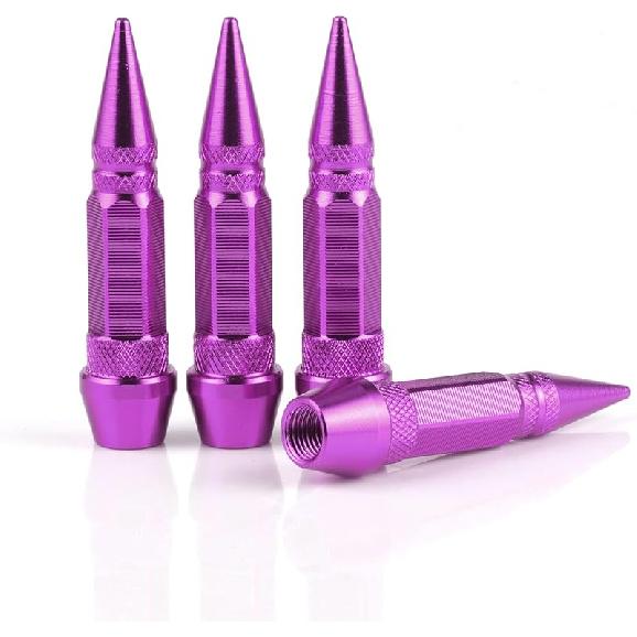 SINGARO 60mm Spiked Valve Caps,Aluminum Alloy Dustproof and Waterproof Tire Valve Stem Caps, Suitable for Cars, Trucks and Motorcycles (4PCS Black)