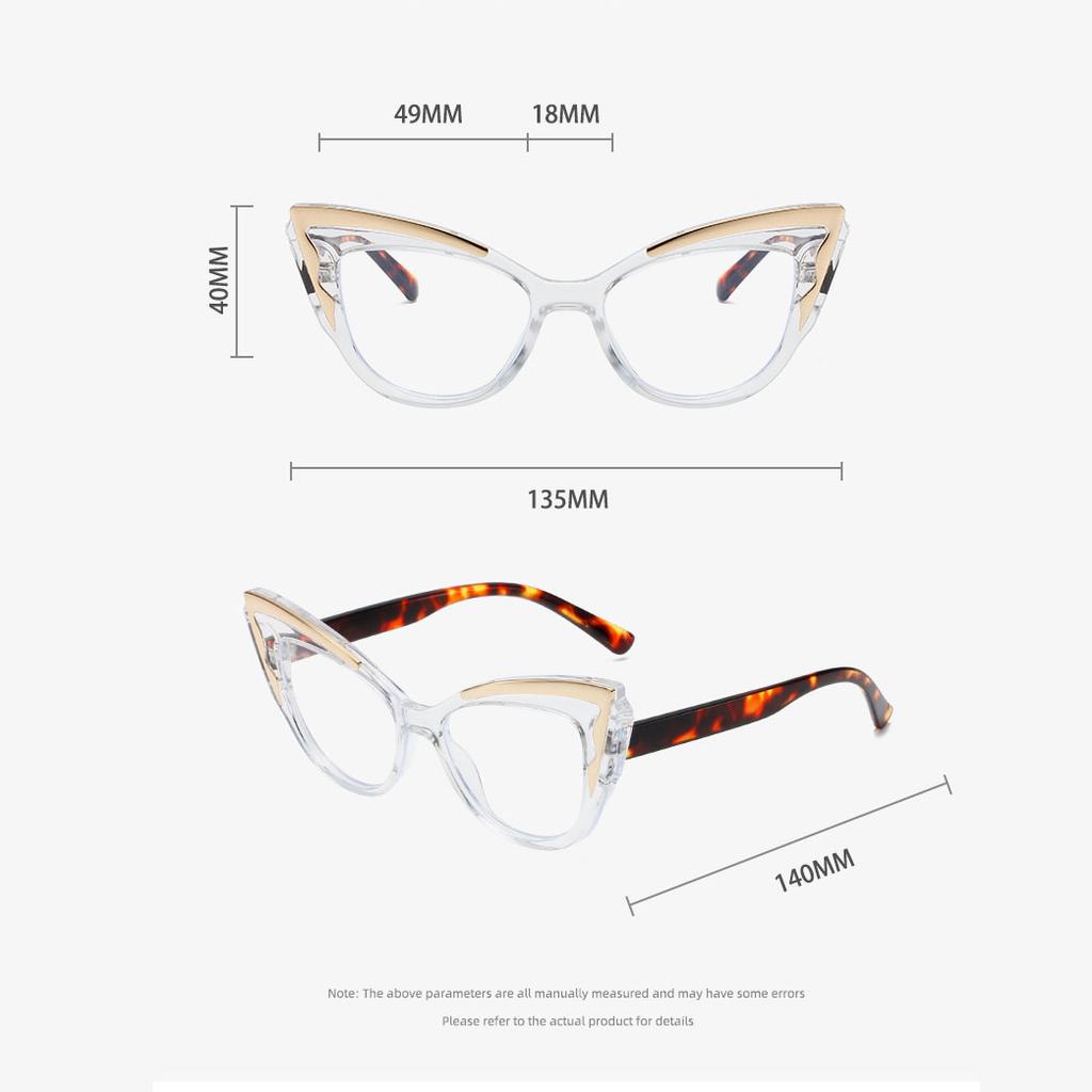 Popular Vintage Anti Blue Light Optical Cat Eye Glasses Women Luxury Brand Designer Myopia Prescription Sexy Eyewear Frame