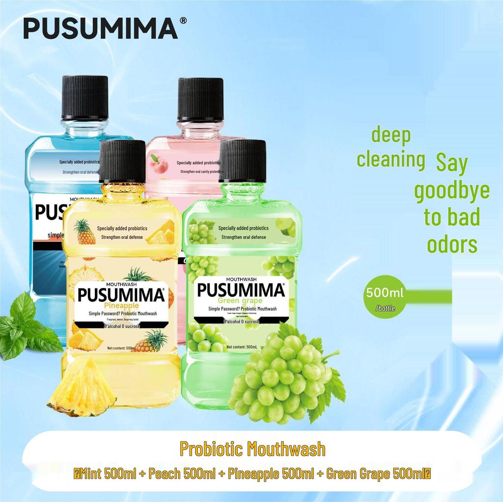 Minty Probiotic Antibacterial Mouthwash: Fresh Breath, Long-Lasting, Sugar-Free, Portable.