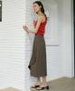 Otte Linen Asymmetry Wrap Skirts_Brown