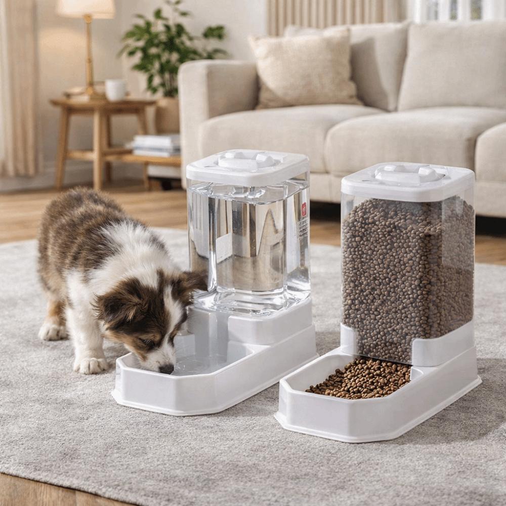 Detachable Automatic Cat Feeder Large Capacity Pet Feeding Drinking Set  Multi-Pet Household