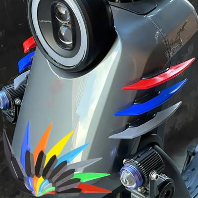 2Pcs Motorcycle Winglet Aerodynamic Spoiler Wing Side Spoiler Sticker Decals Motorcycle Exterior Styling Decoration Accessories