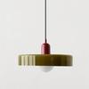 Danish Mid-Century Cream Green Retro Glass Chandelier for Restaurants & Bars
