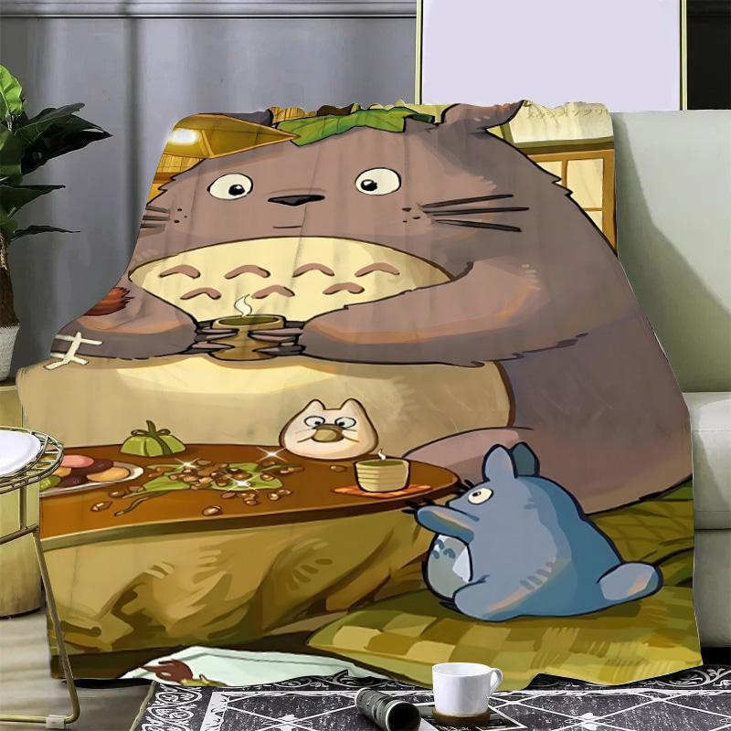 Cartoon Printed Blanket Picnic Blankets Warm Blanket Soft and Comfortable Blanket T-TotoroS Home Travel Birthday Gift