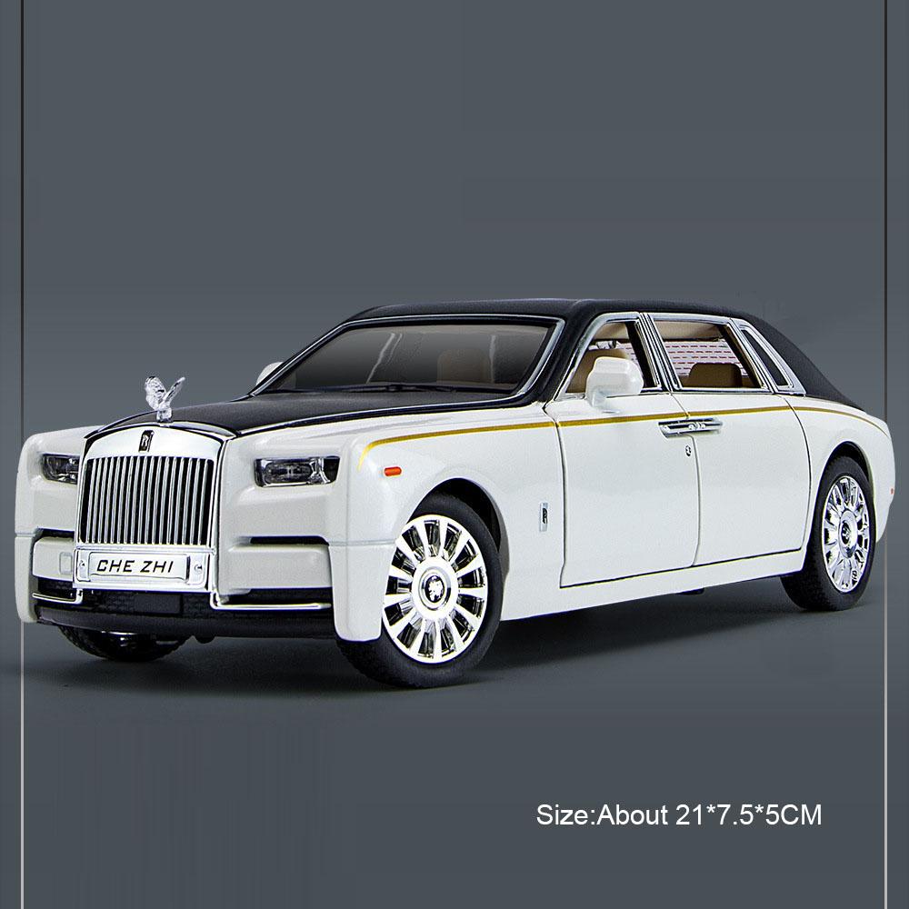 1:24 Scale Spectre Phantom Car Model Toy Diecast Metal Light Music Starry Sky Top Shock Absorption Vehicle for Boys Gifts