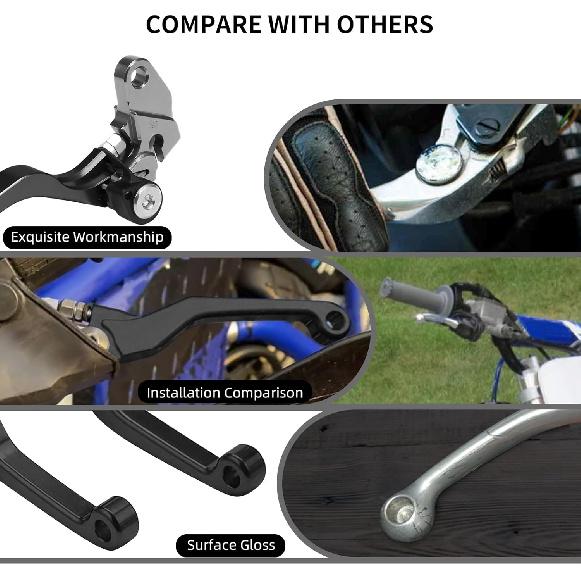 Dirt Bike Clutch Brake Levers,CNC Billet Pivot Handle Levers for TTR 230 2005-2024/YZ80 YZ85 2001-2014/RM85 2005-2019/RM125 RM250 2004-2008 - Black