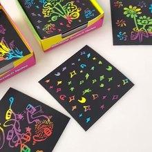 100Pcs  Color  Scratch  Notes Paper Pad Cards With pen Children Kids Draw Painting Toys Craft Gift DIY Toys