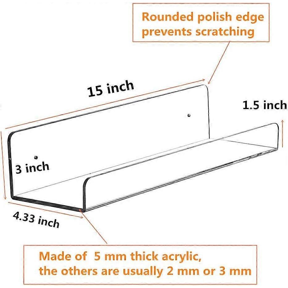 Bookshelf 15 Inch Transparent Invisible Wall Bookshelf Wall Shelf Bookshelf Display Wall Mount