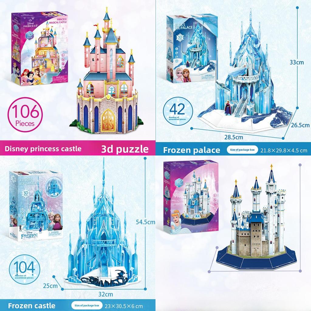 Castello Principesse Disney Puzzle 3D con Montaggio Fai-da-te per Bambini e Ragazzi