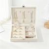 Luxury Portable Jewelry Box with Lock, Large Capacity Storage for Necklaces and Earrings
