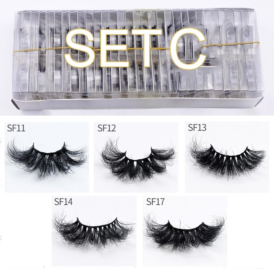 Mink Lashes 25mm Fluffy Messy 3d Eyelashes Wholesale 4/10/30/50 Pcs / Lot Long Thick Mink Eyelashes Makeup