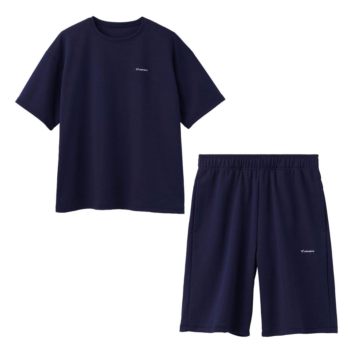 

Восстановительная одежда Комфортный костюм-пунш Унисекс Футболка с коротким рукавом Шорты Темно-синий L [Venex]