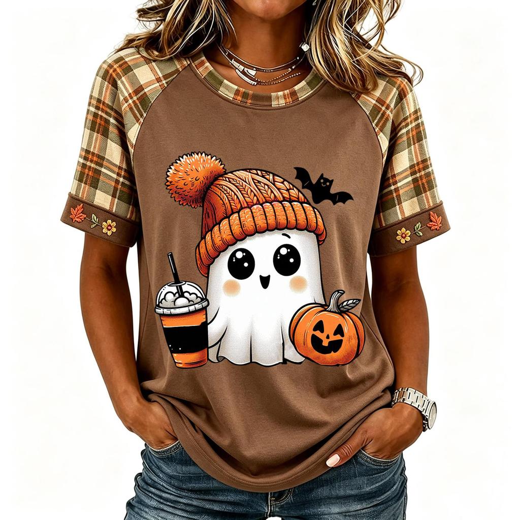 Women's Short Sleeve Raglan T-Shirt Round Neck Letter Print Casual Tee