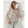 Women's Striped Contrasting Sweater for Autumn and Winter, Long Sleeved Casual Cardigan