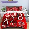 3pcs Delta Sigma Theta logo pattern bedding set duvet cover set includes duvet cover &pillowcases, perfect all season bedroom decoration & gift
