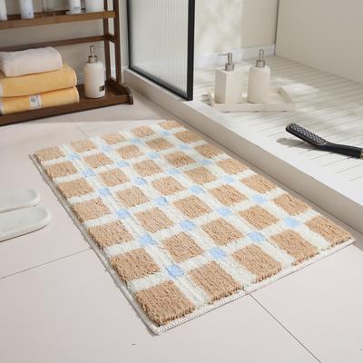 Tapete absorvente de banheiro coreano estilo ins com flocagem grossa, banheira de banheiro, tapete antiderrapante para quarto, cama