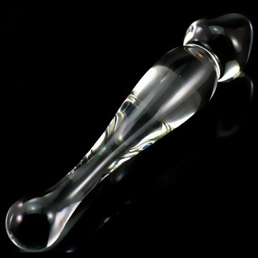 205MM Curved Glass Dildo Bead Glass Butt Plug Due Wand Sex Toy Explore Ass Play Women Man Stimulate Orgasmic Lesbian BackDoor
