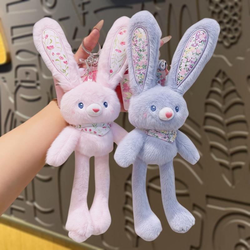 Pull-out Rabbit Plush Toys, Cute Little Rabbit Dolls, Cartoon Keychain Dolls, Birthday Gifts