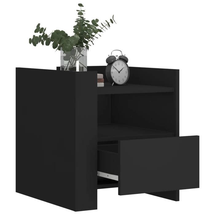 VidaXL Bedside Table Black 45x50x50 Cm Engineered Wood, Bedside Cabinet, Side Table, Bed Cabinet, Cabinet of 848277