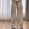 Vintage American High-Street Grey Sweatpants for Women - Spring Loose Straight-Leg Floor-Length Casual Wide-Leg Joggers