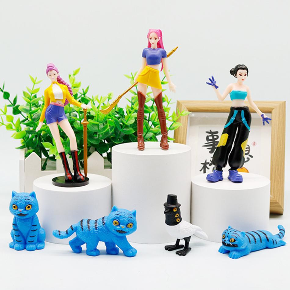 1-24pcs/Set Kpop Demon Hunters Action Figure Toy Derpys Tiger Rumi Mira Zoey Sussy Figurine Doll For Fans Gift Blind box Toy