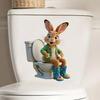 3D Realistic Cartoon Rabbit Toilet Lid Sticker for Kids Bathroom Home Decor