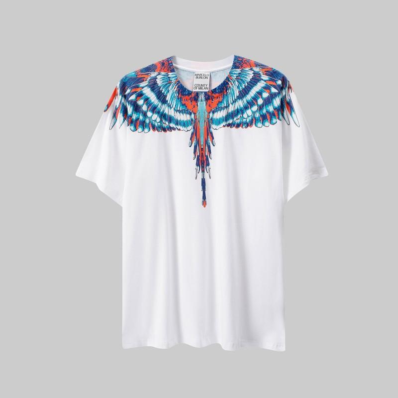 MB Gradient Wings T Shirt Men Women Loose Casual Short Sleeve Tee