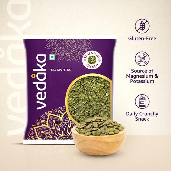 Vedaka Rohe Kürbiskerne - 500g | Ballaststoffreich | Hygienisch verpackt
