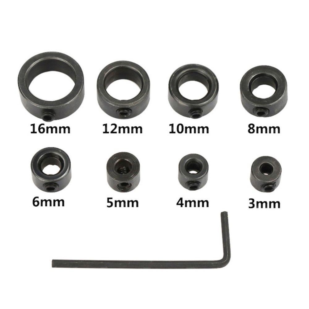 3-16mm Drill Stoper Collar Set Adjustable with Hex Wrench Drill Bit Limiter Wear-resistant Tighten Bit Positioner Woodwork Tools