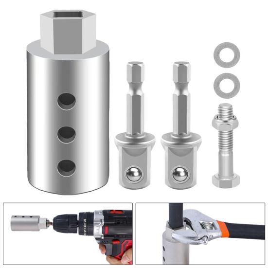 Jack Drill Adapter 1/2 to 1 Stainless Steel Trailer Jack Drill Adapter 26mm Axle Hole Heavy Duty Trailer Jack Adapter