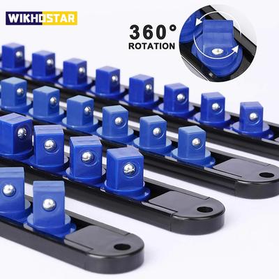 1 Stück 360° Schwenkbarer Stecknuss-Organizer 1/4 3/8 1/2 Premium-Qualität Stecknuss-Clip Schienenhalter Stecknuss Schiebeständer Hülsen Schienenregal Werkzeuge